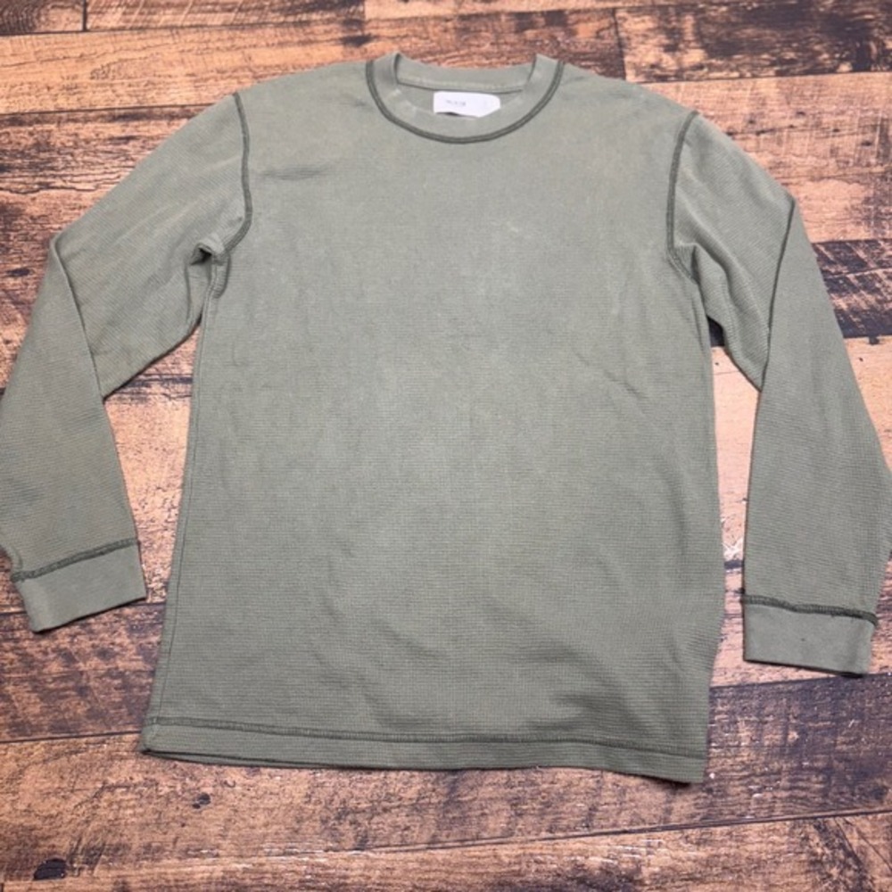 Hollister Waffle Knit Long Sleeve Olive Green Casual‎ Top Size S